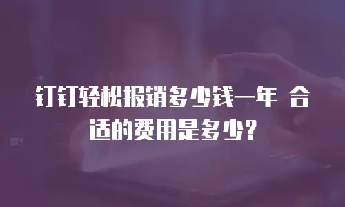 钉钉轻松报销多少钱一年 合适的费用是多少？