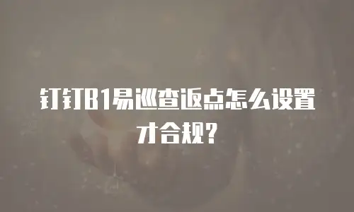 钉钉B1易巡查返点怎么设置才合规？