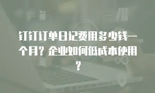 钉钉订单日记费用多少钱一个月？企业如何低成本使用？
