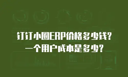钉钉小圈ERP价格多少钱？一个用户成本是多少？