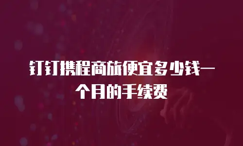 钉钉携程商旅便宜多少钱一个月的手续费