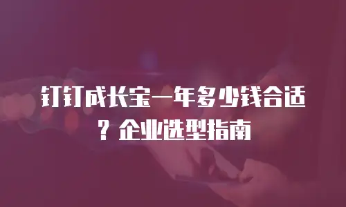 钉钉成长宝一年多少钱合适？企业选型指南