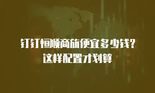 钉钉恒顺商旅便宜多少钱？这样配置才划算