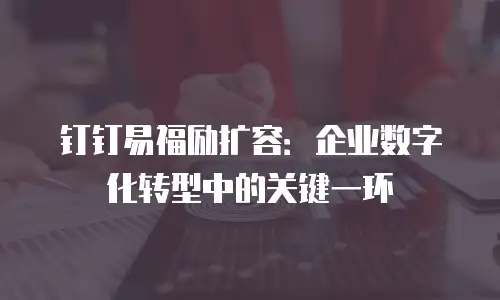 钉钉易福励扩容：企业数字化转型中的关键一环
