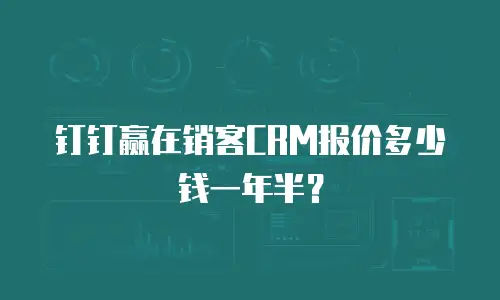 钉钉赢在销客CRM报价多少钱一年半？