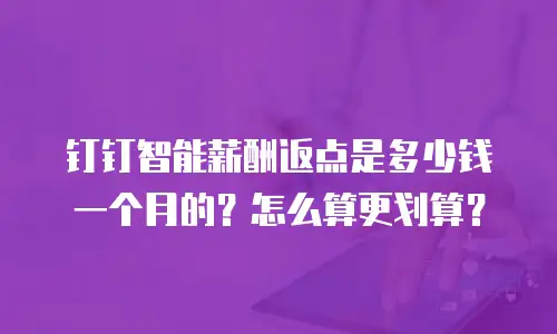 钉钉智能薪酬返点是多少钱一个月的？怎么算更划算？