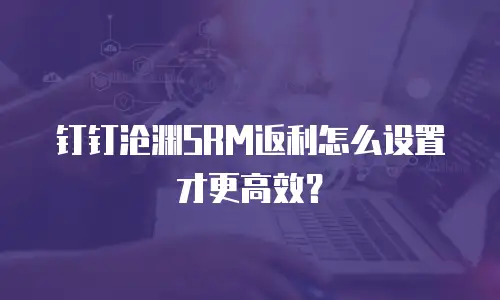 钉钉沧渊SRM返利怎么设置才更高效？