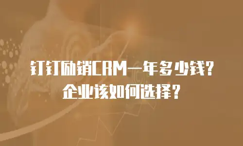 钉钉励销CRM一年多少钱？企业该如何选择？