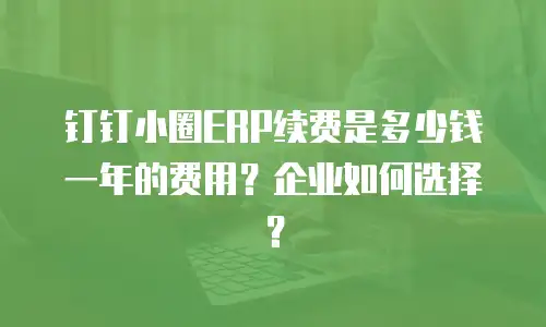 钉钉小圈ERP续费是多少钱一年的费用？企业如何选择？