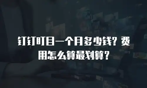钉钉盯目一个月多少钱？费用怎么算最划算？