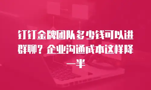 钉钉金牌团队多少钱可以进群聊？企业沟通成本这样降一半