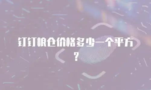 钉钉粮仓价格多少一个平方？