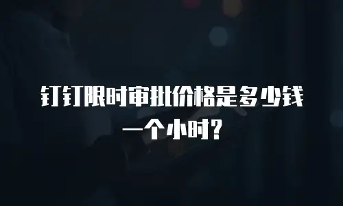 钉钉限时审批价格是多少钱一个小时？