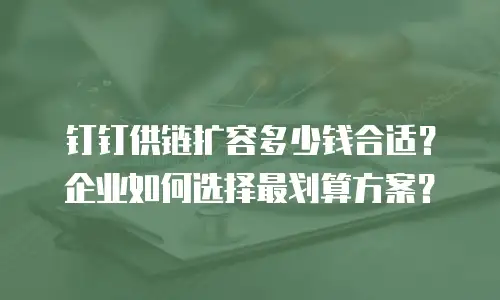 钉钉供链扩容多少钱合适？企业如何选择最划算方案？