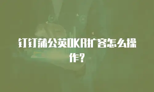 钉钉蒲公英OKR扩容怎么操作？