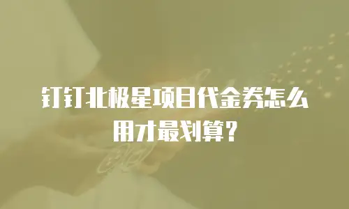 钉钉北极星项目代金券怎么用才最划算？