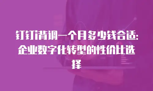 钉钉i背调一个月多少钱合适：企业数字化转型的性价比选择