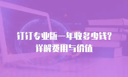 钉钉专业版一年收多少钱？详解费用与价值