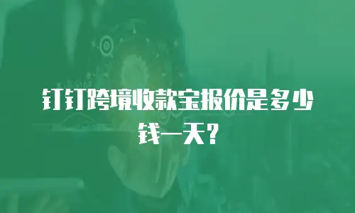 钉钉跨境收款宝报价是多少钱一天？