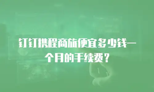 钉钉携程商旅便宜多少钱一个月的手续费？