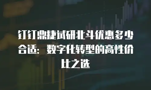 钉钉鼎捷试研北斗优惠多少合适：数字化转型的高性价比之选