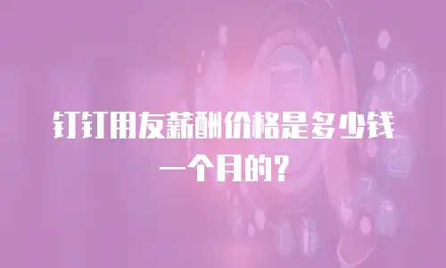 钉钉用友薪酬价格是多少钱一个月的？