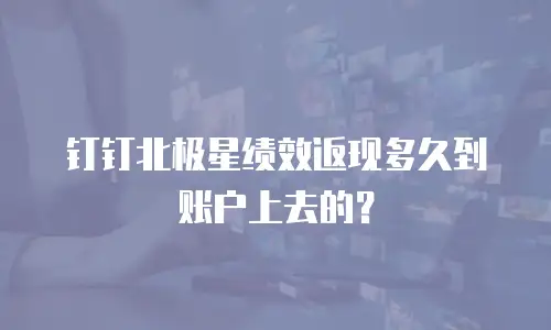 钉钉北极星绩效返现多久到账户上去的？
