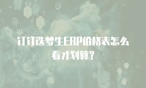 钉钉迭梦生ERP价格表怎么看才划算？