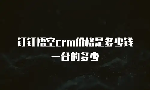 钉钉悟空crm价格是多少钱一台的多少