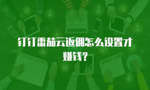 钉钉番茄云返佣怎么设置才赚钱？