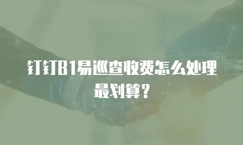 钉钉B1易巡查收费怎么处理最划算？