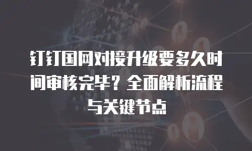 钉钉国网对接升级要多久时间审核完毕？全面解析流程与关键节点