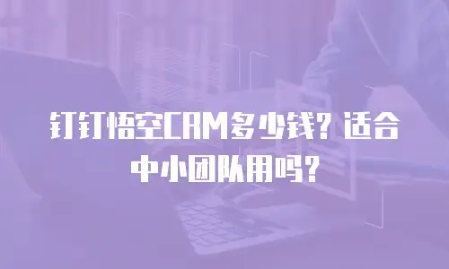 钉钉悟空CRM多少钱？适合中小团队用吗？