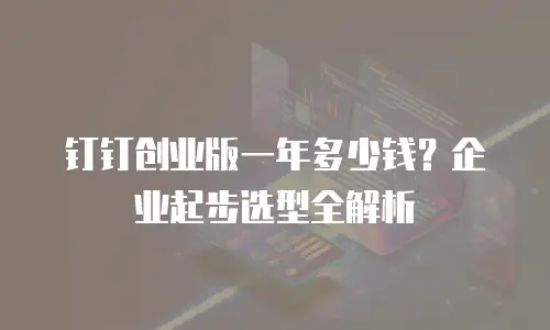 钉钉创业版一年多少钱？企业起步选型全解析
