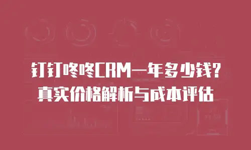钉钉咚咚CRM一年多少钱？真实价格解析与成本评估