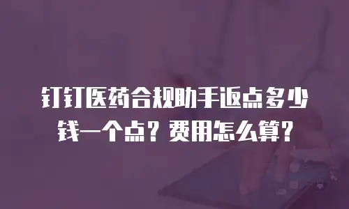 钉钉医药合规助手返点多少钱一个点？费用怎么算？