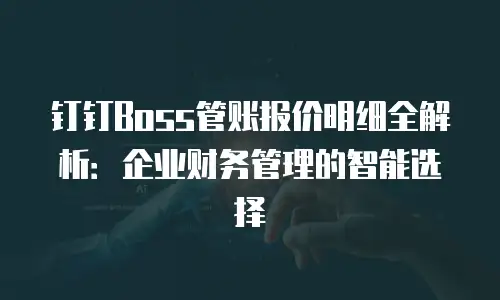 钉钉Boss管账报价明细全解析：企业财务管理的智能选择