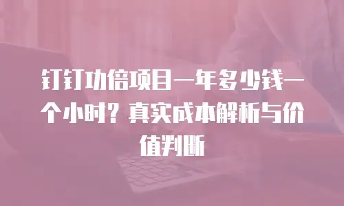 钉钉功倍项目一年多少钱一个小时？真实成本解析与价值判断