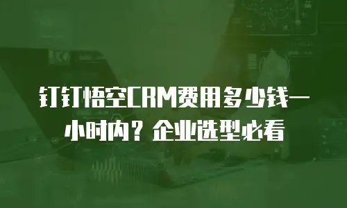 钉钉悟空CRM费用多少钱一小时内？企业选型必看