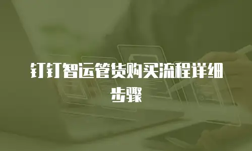 钉钉智运管货购买流程详细步骤