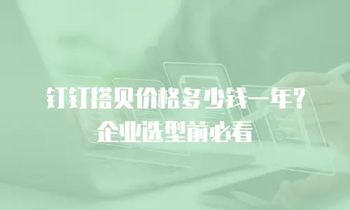 钉钉搭贝价格多少钱一年？企业选型前必看