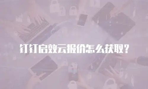 钉钉启效云报价怎么获取？