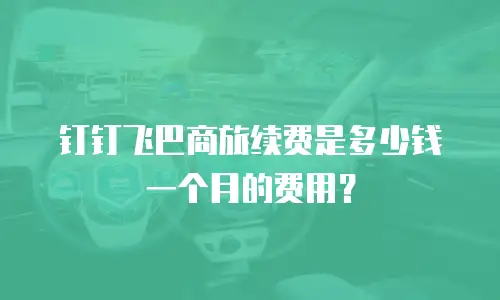 钉钉飞巴商旅续费是多少钱一个月的费用？