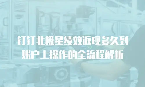 钉钉北极星绩效返现多久到账户上操作的全流程解析