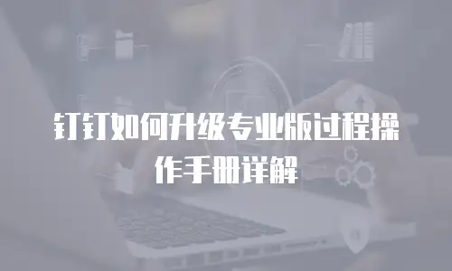 钉钉如何升级专业版过程操作手册详解