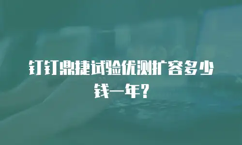 钉钉鼎捷试验优测扩容多少钱一年？