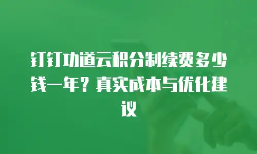 钉钉功道云积分制续费多少钱一年？真实成本与优化建议