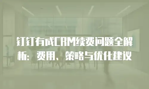 钉钉有成CRM续费问题全解析：费用、策略与优化建议