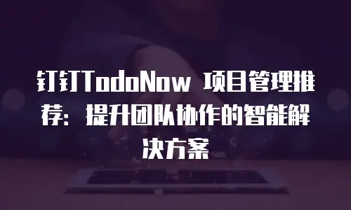钉钉TodoNow 项目管理推荐：提升团队协作的智能解决方案