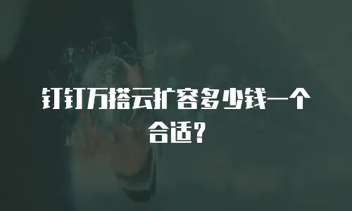 钉钉万搭云扩容多少钱一个合适？